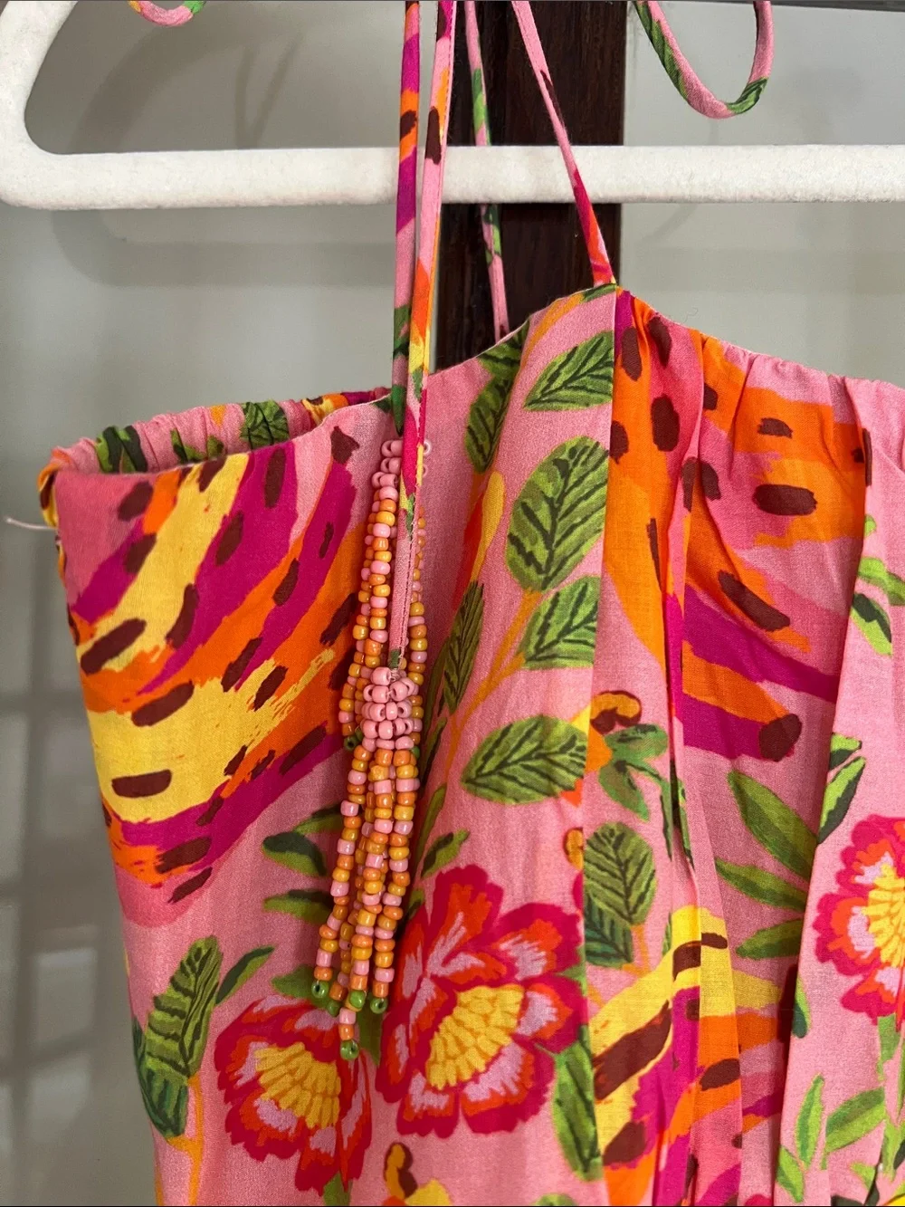 FARM Rio NWT! Pink & Yellow Floral Tiered Sundress - Picture 4 of 14